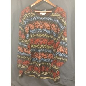 Vintage 90s Capistrano Long Sleeve Multi Color Sweater w/ Striped Pattern 26/28